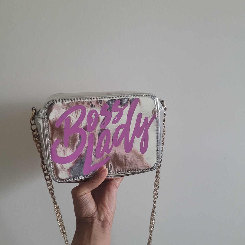 Silver and Purple Designer Women's Bag